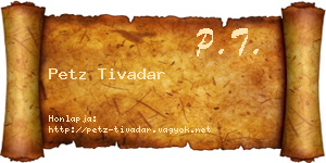 Petz Tivadar névjegykártya