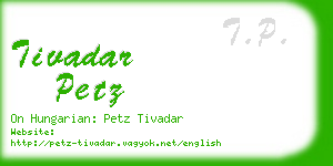 tivadar petz business card